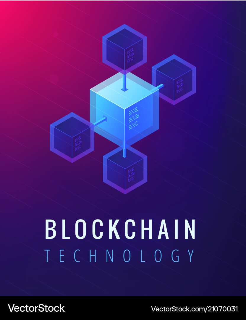 Isometric blockchain technology concept Isometric blockchain technology concept vector image