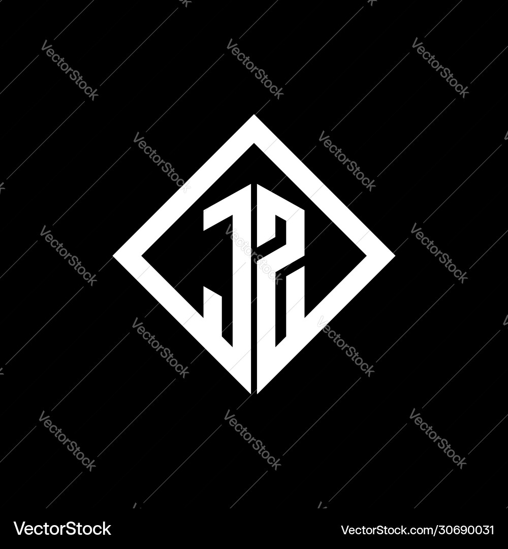 Jz logo monogram with square rotate style design Vector Image