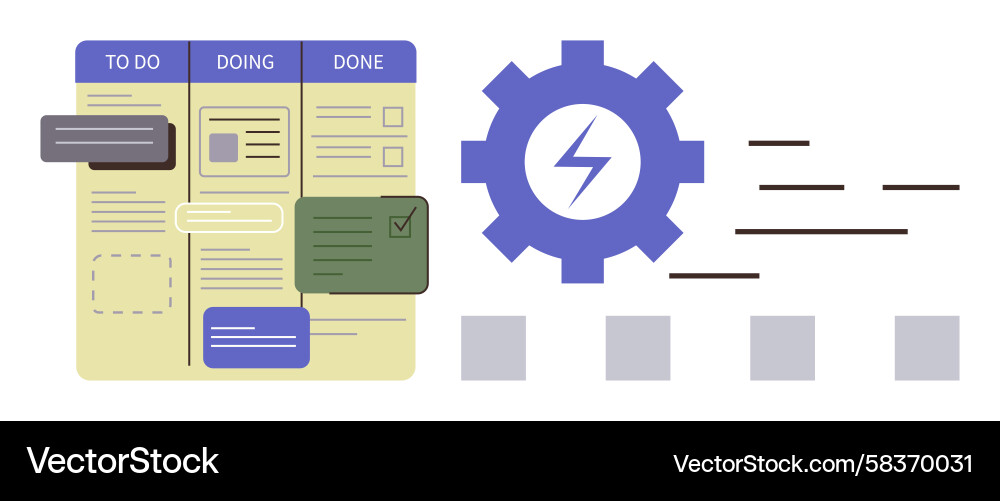 Kanban Workflow & Task Management Vector Image