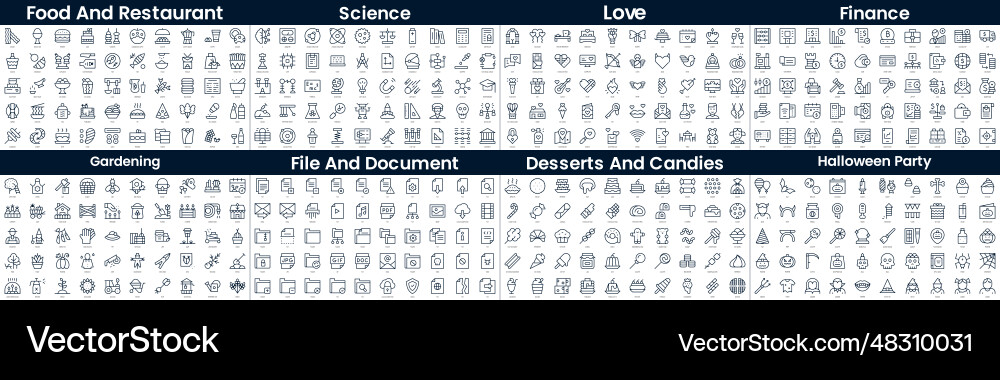 Linear style icons pack in this bundle include vector image