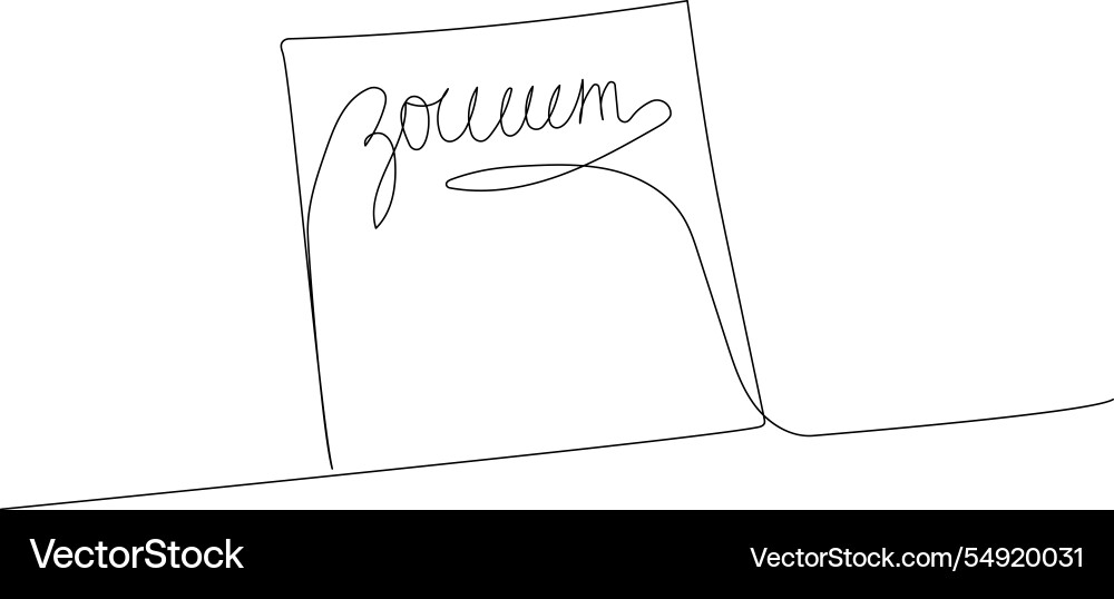 Notebook for studying notes one line art Vector Image