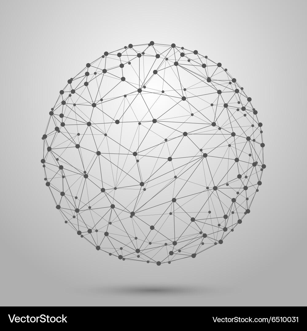 Polygonal 3D Sphere Wireframe Vector Image