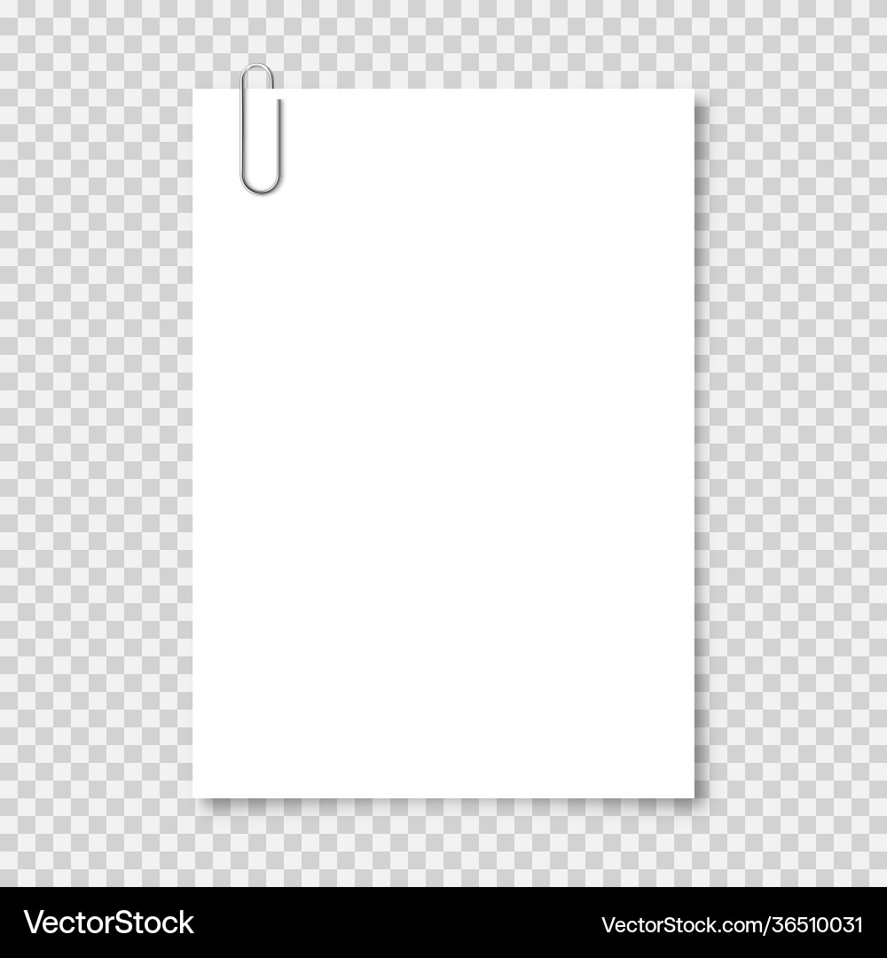 Realistic blank paper sheet in a4 format Realistic blank paper sheet in a4 format vector image