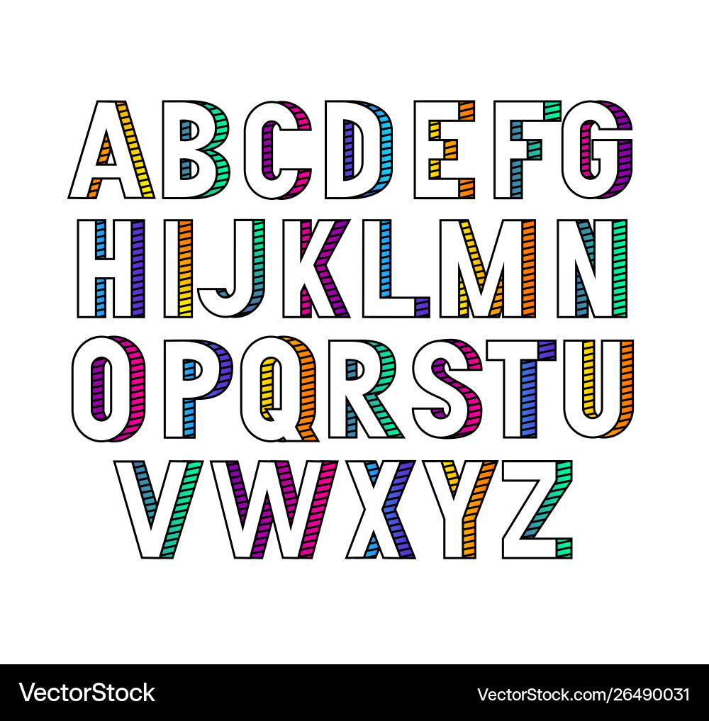 Retro Grotesque Font - Alphabet Set vector image