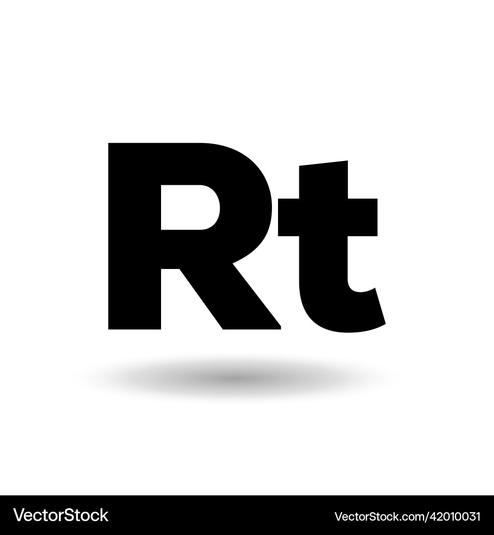 Rt company name initial letters monogram vector image