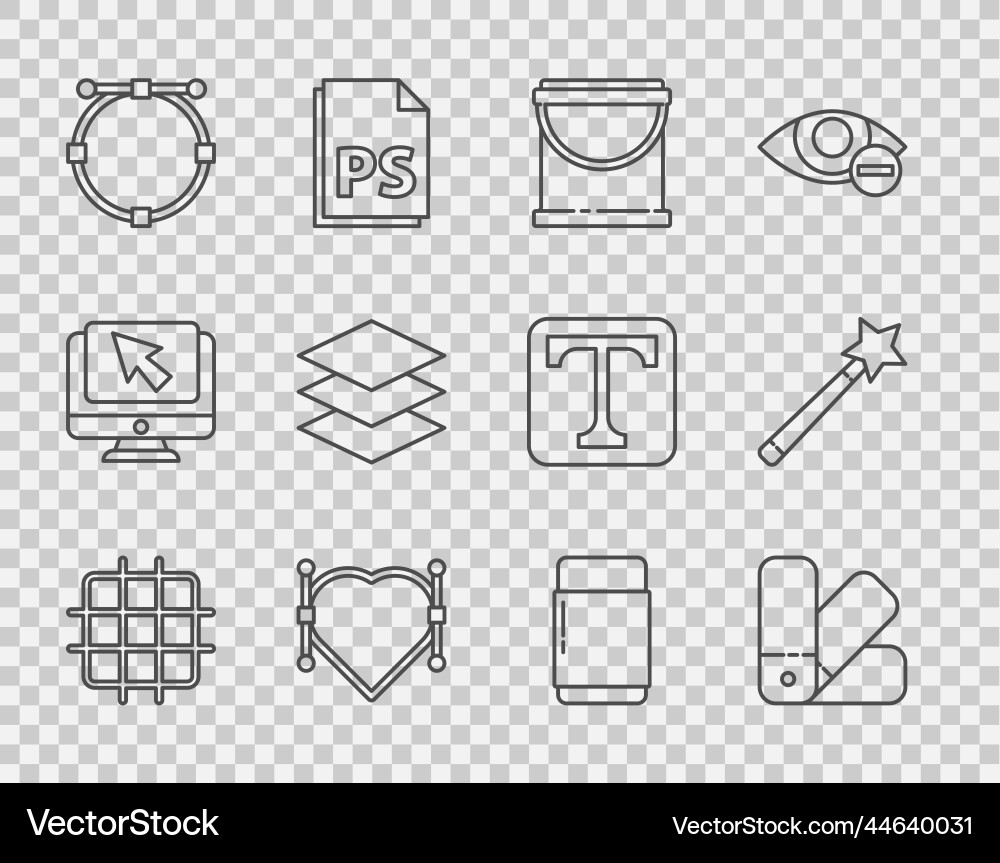 Set line grid graph paper color palette guide Set line grid graph paper color palette guide vector image