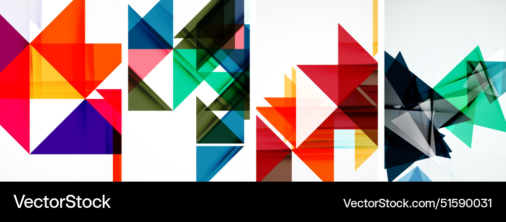 Set of abstract random triangle composition Set of abstract random triangle composition Vector Image