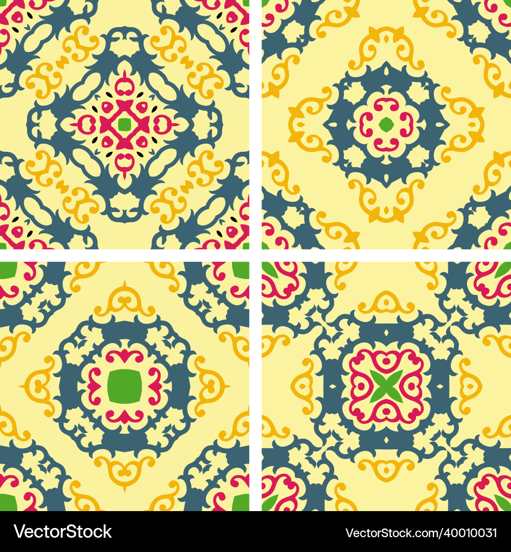 Set seamless damask pattern Vector Image