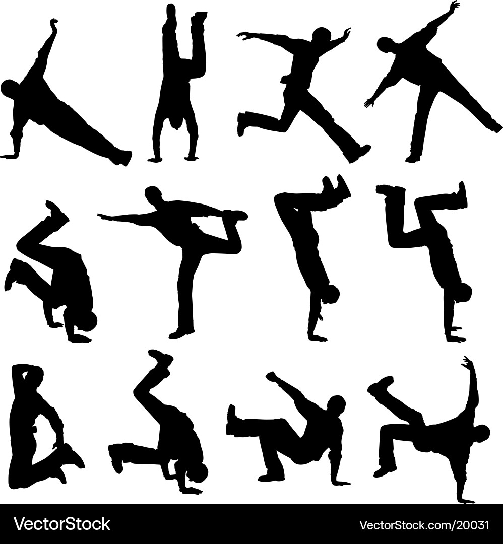 Silhouette Figure in Dynamic Pose vector image