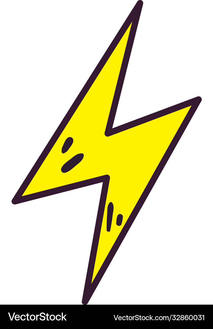 Thunder line and fill style icon design vector image
