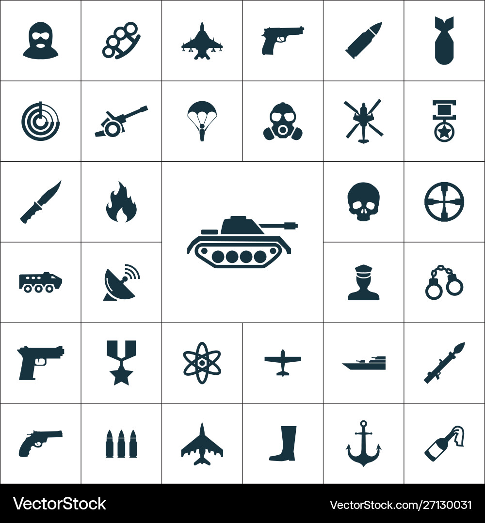 War simple icons universal set for web Vector Image