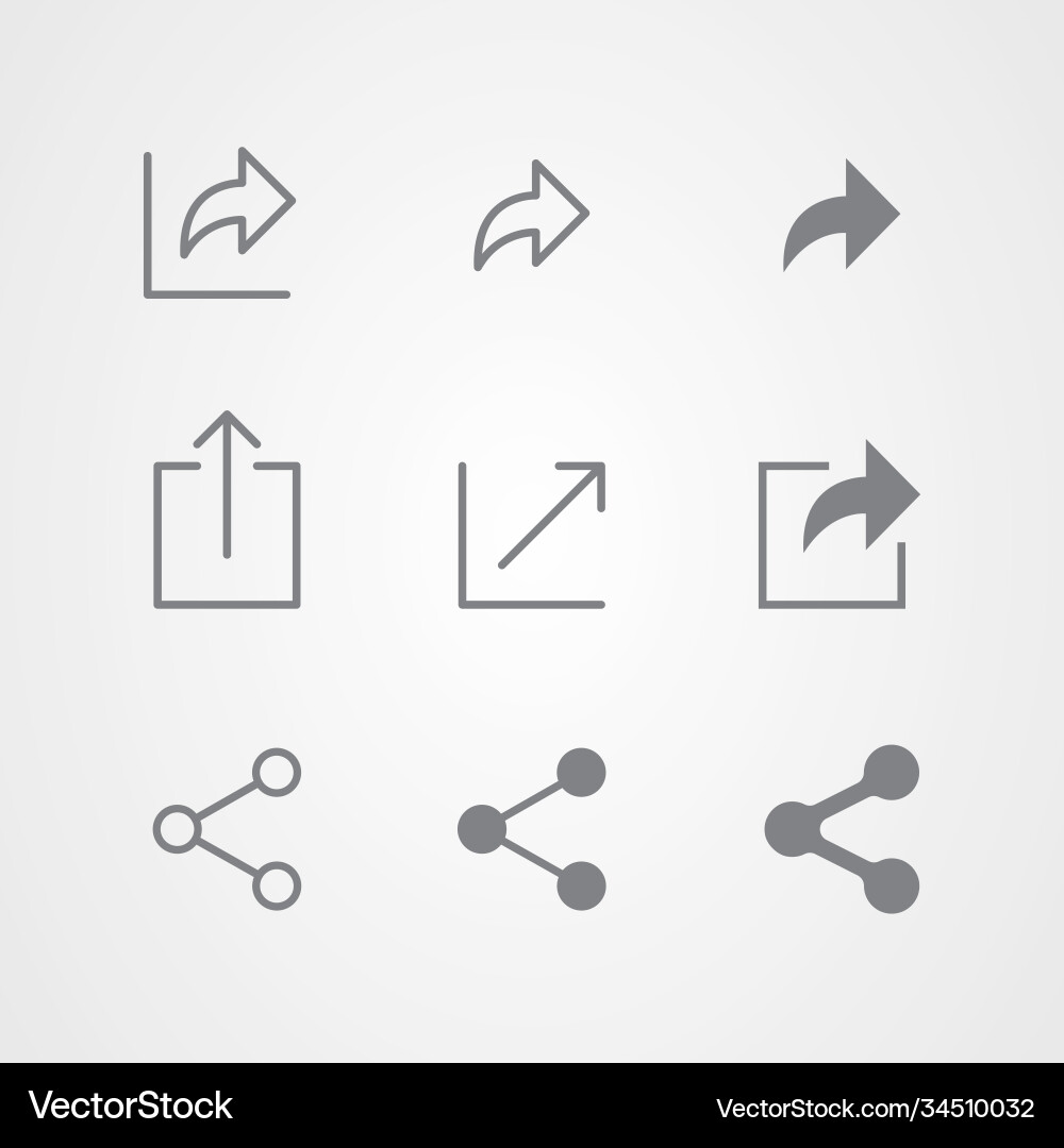 Abstract line and flat icons design share Abstract line and flat icons design share vector image