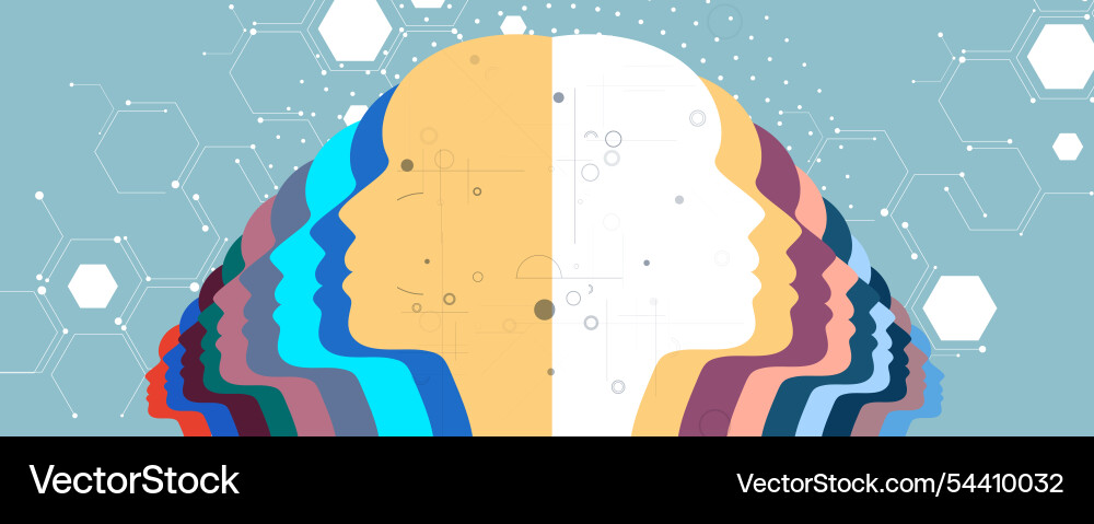 Artificial intelligence and computer technology Artificial intelligence and computer technology vector image