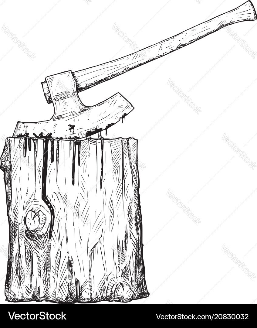 Artistic drawing of medieval executioner axe Artistic drawing of medieval executioner axe vector image