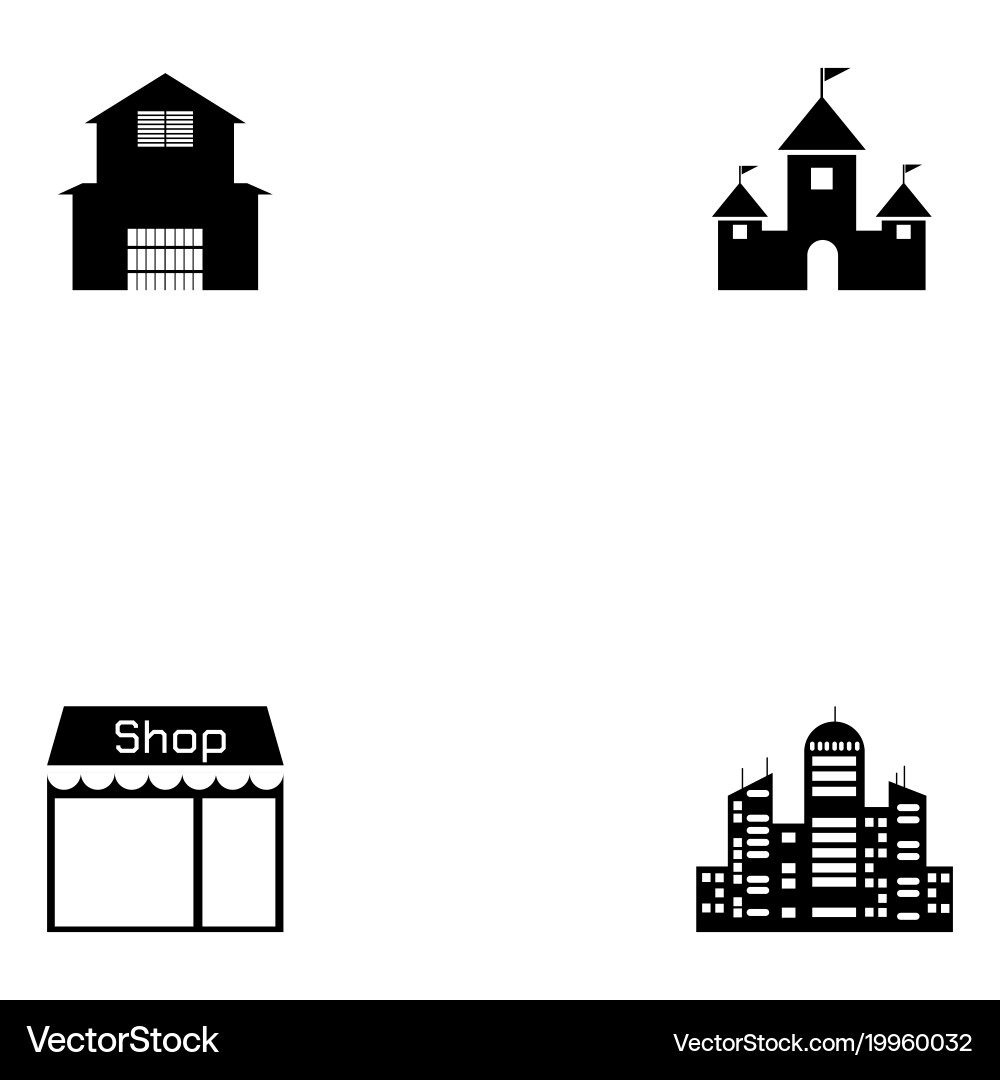 Building icon set Vector Image