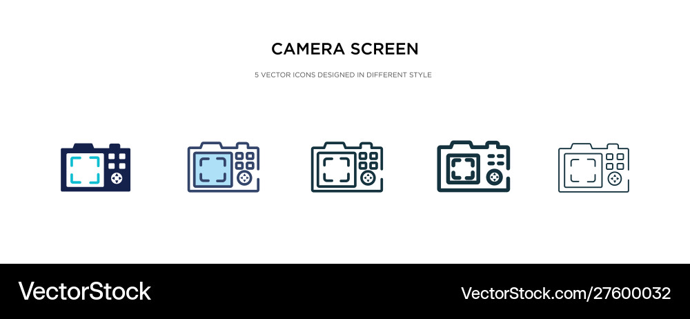 Camera screen icon in different style two Camera screen icon in different style two vector image