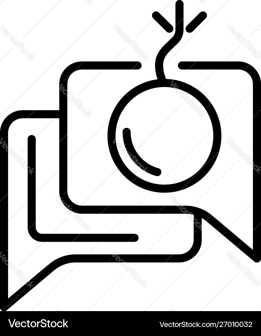 Chat hacker bomb icon outline style Chat hacker bomb icon outline style vector image