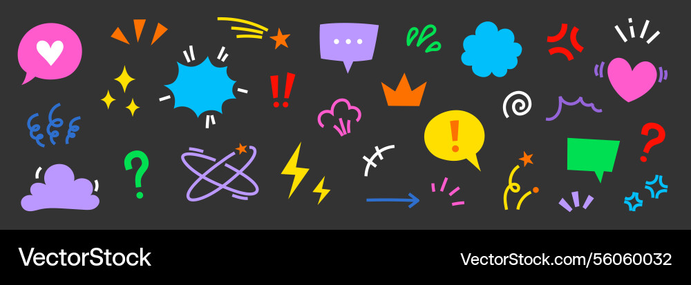 Comic cute speech bubble cartoon effect element Comic cute speech bubble cartoon effect element vector image