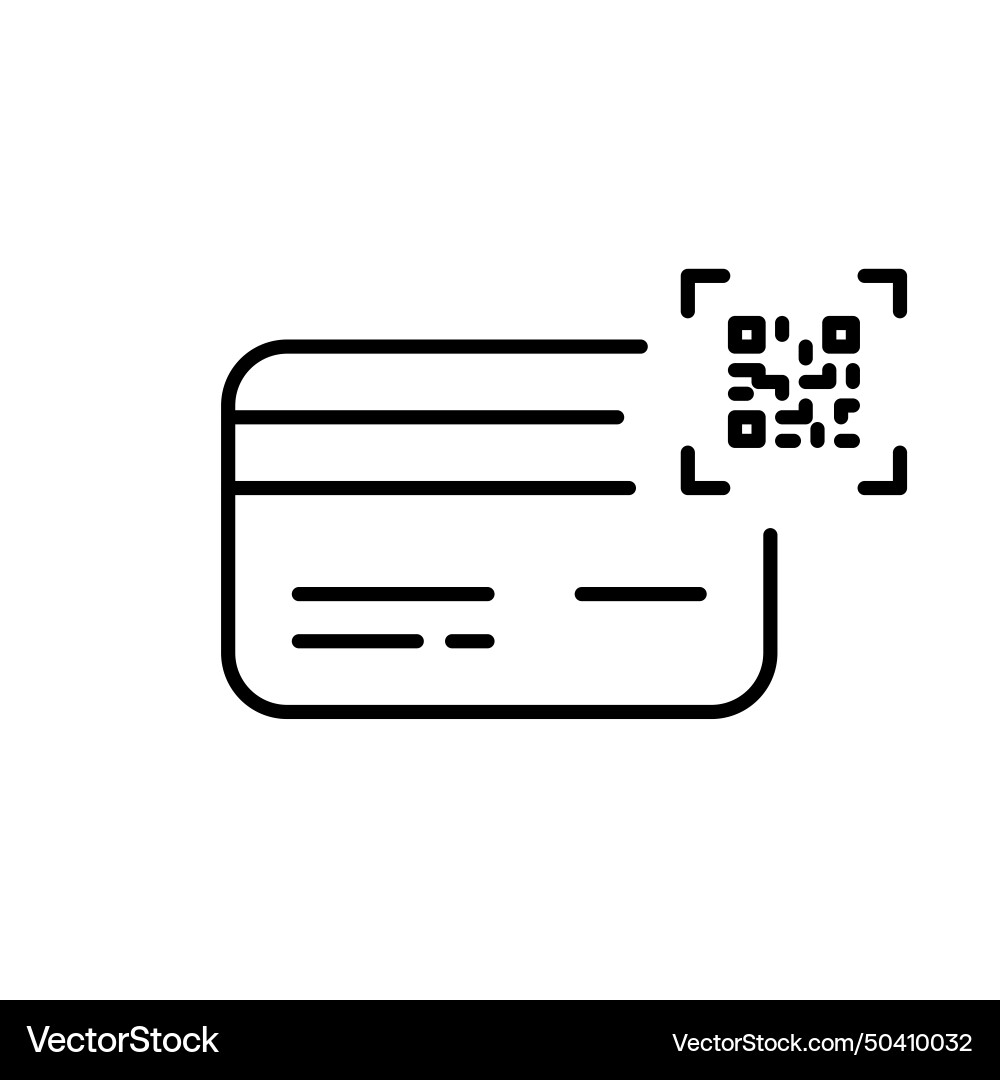 Credit card and qr-code pixel perfect icon Vector Image
