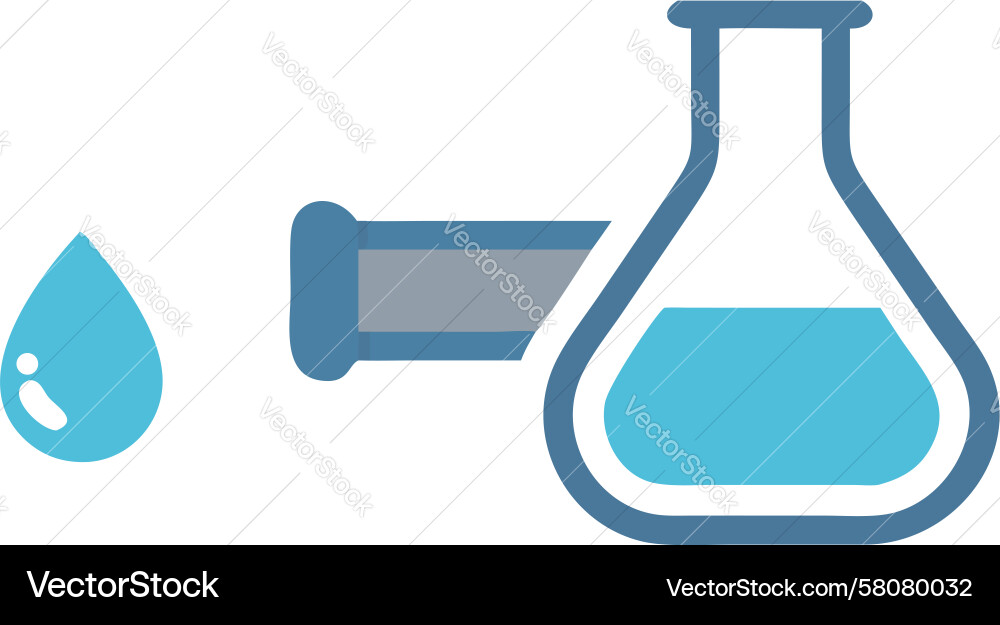 Dropper Adding Liquid to Flask Icon Vector Image