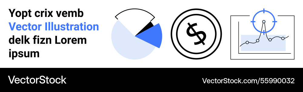 Financial data visualization with pie chart Financial data visualization with pie chart vector image