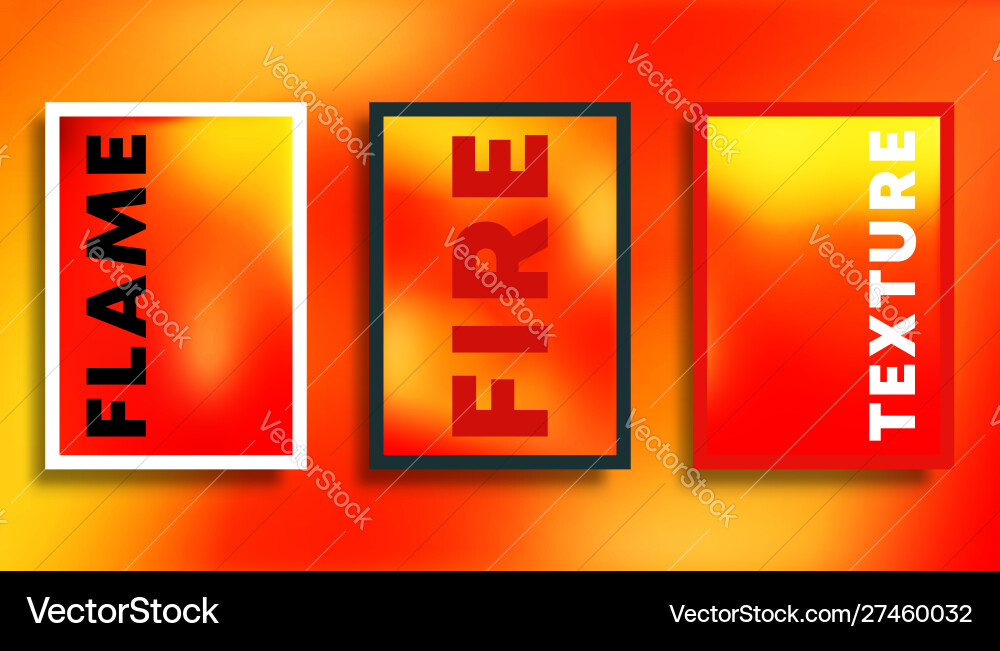 Fire Color Gradient Texture Set vector image