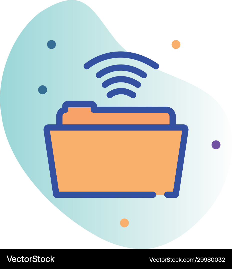 Isolated file and wifi line fill block style icon Isolated file and wifi line fill block style icon vector image
