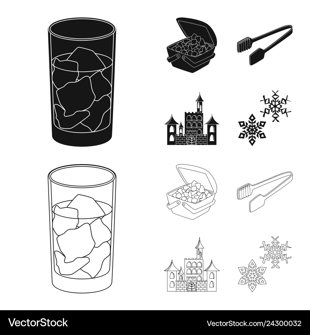Isolated object of texture and frozen symbol set Isolated object of texture and frozen symbol set vector image