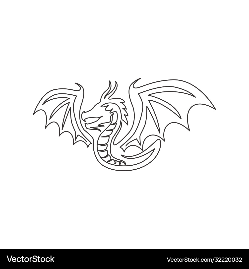 One continuous line drawing mythological One continuous line drawing mythological Vector Image