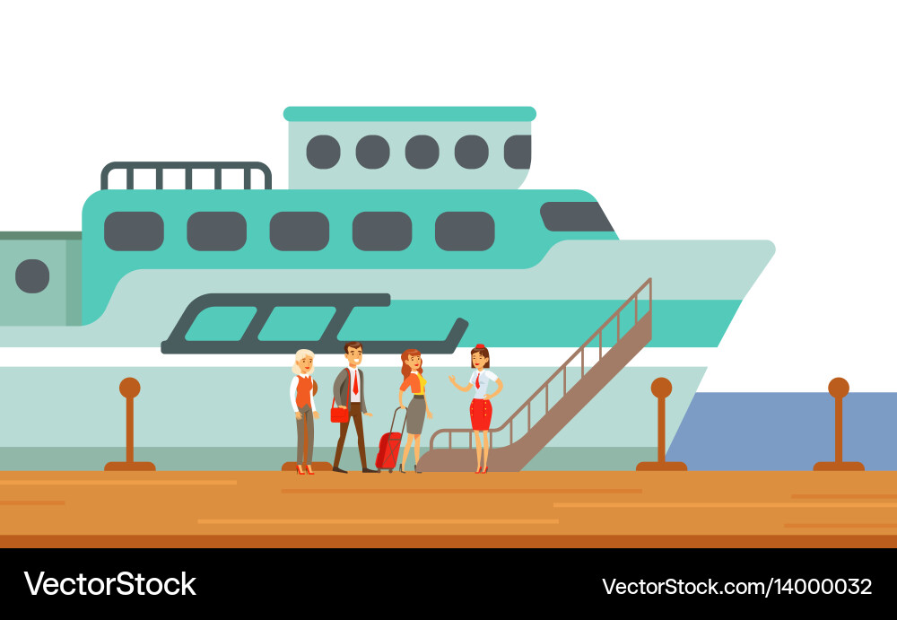 Passagiere an Bord touristischer Linienschiff Teil Passagiere an Bord touristischer Linienschiff Teil vektorbild