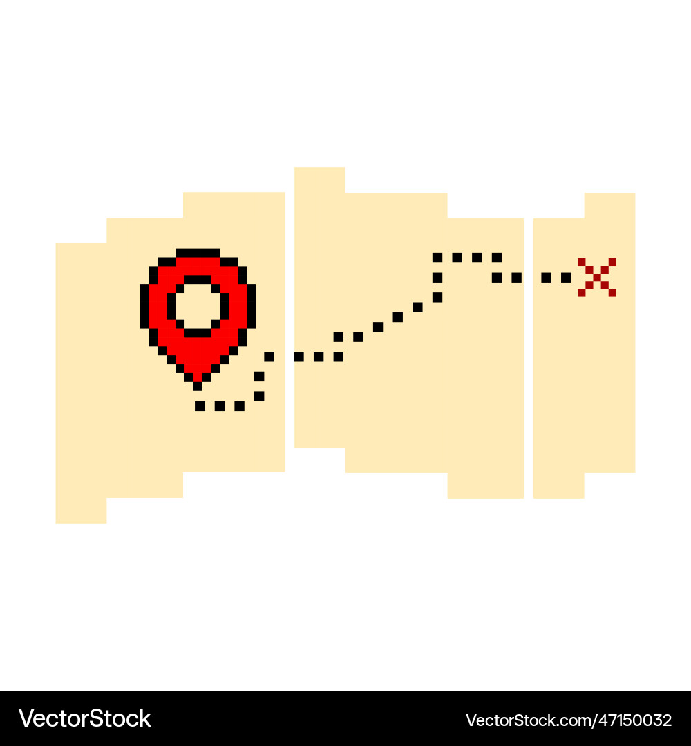 Pointer on treasure map pixel art vector image