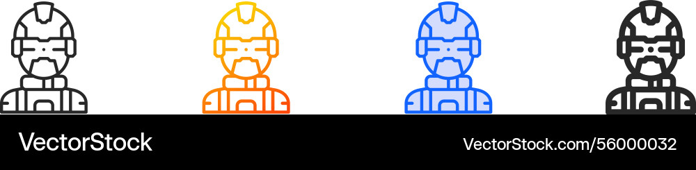 Robot iconthin linear gradient blue stroke Robot iconthin linear gradient blue stroke Vector Image
