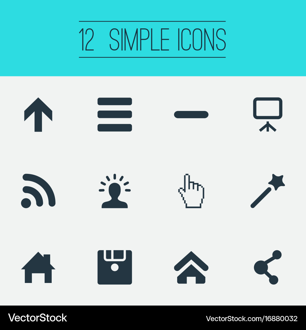 Set of simple ui icons vector image