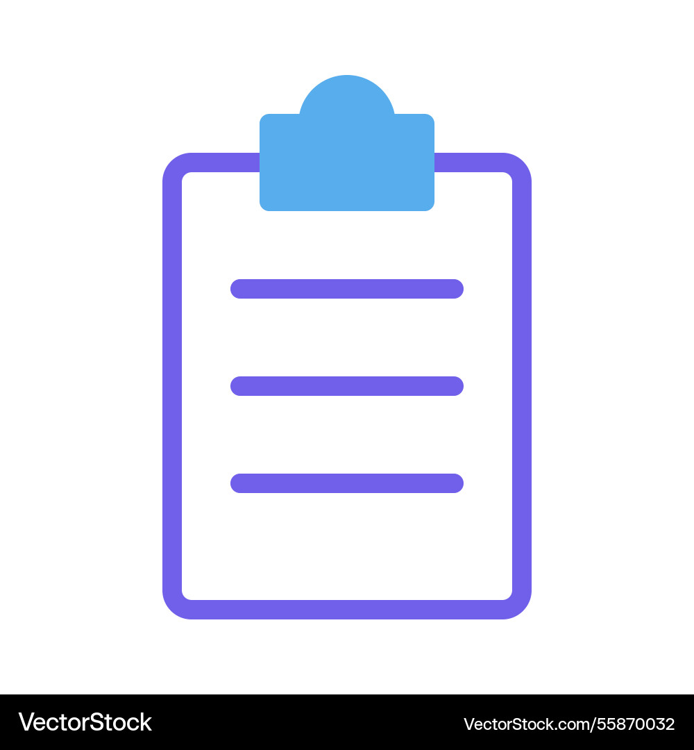 Simple icon clipboard document checklist form vector image