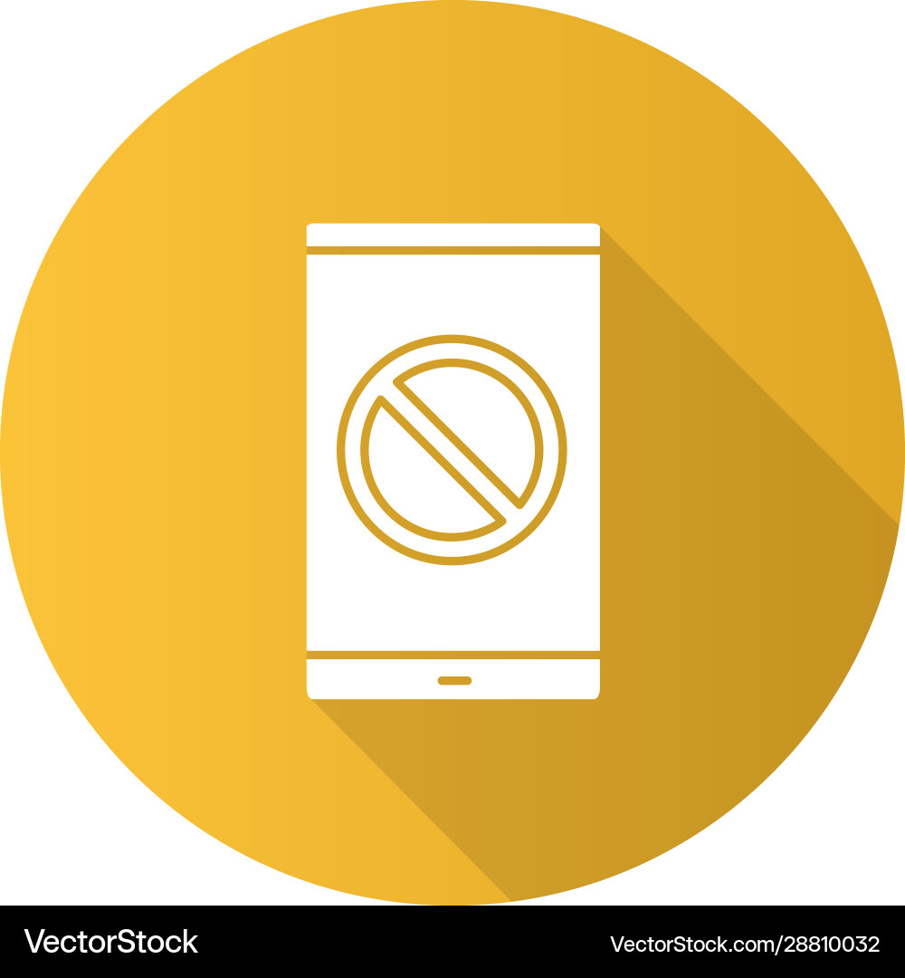 Smartphone with forbidden sign flat design long Vector Image
