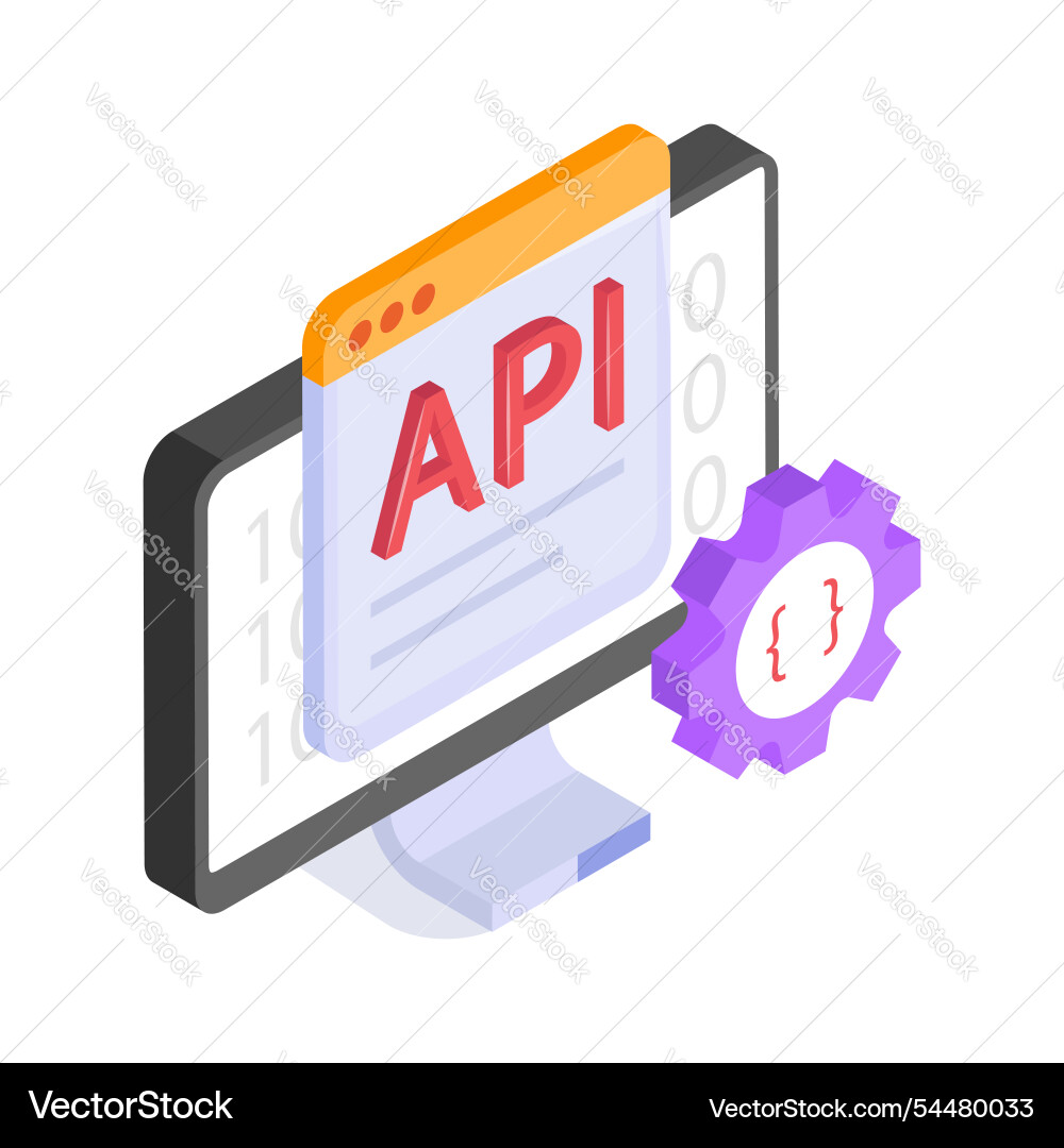 Api integration vector image
