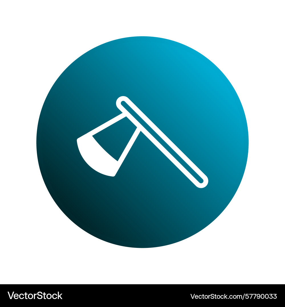 Axe icon inside a gradient circle button Vector Image