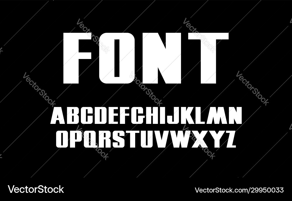 Bold White Capital Letter Font Vector Image