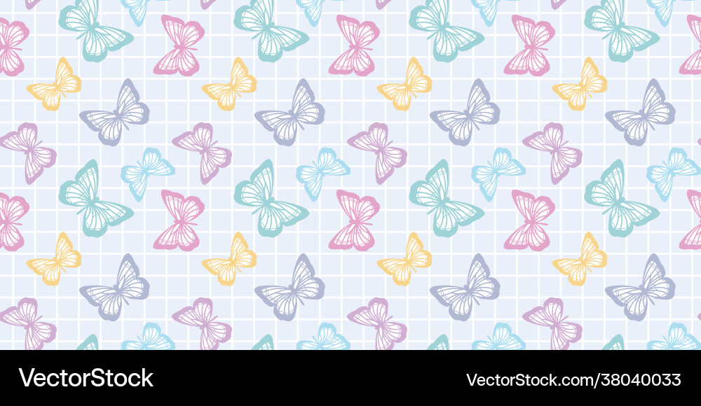 Butterfly seamless repeat pattern design Butterfly seamless repeat pattern design vector image
