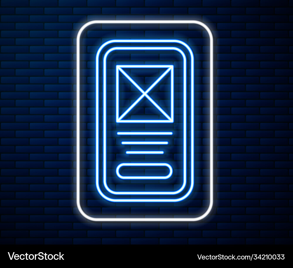 Glowing neon line ui or ux design icon isolated Glowing neon line ui or ux design icon isolated vector image