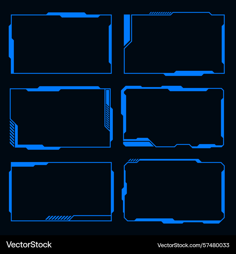 Hi tech frame cyberpunk style design element vector image