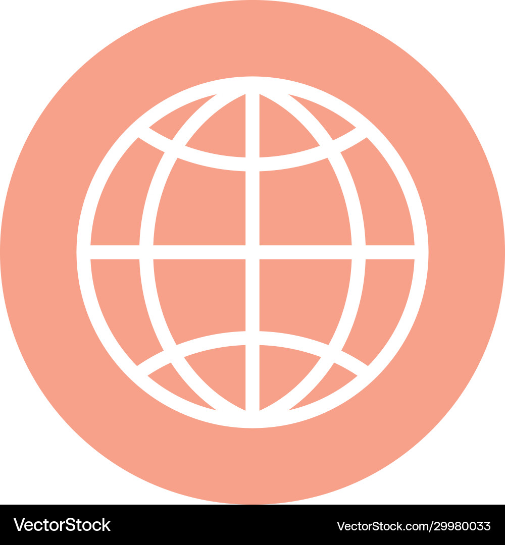 Isolated global sphere line and block style icon vector image