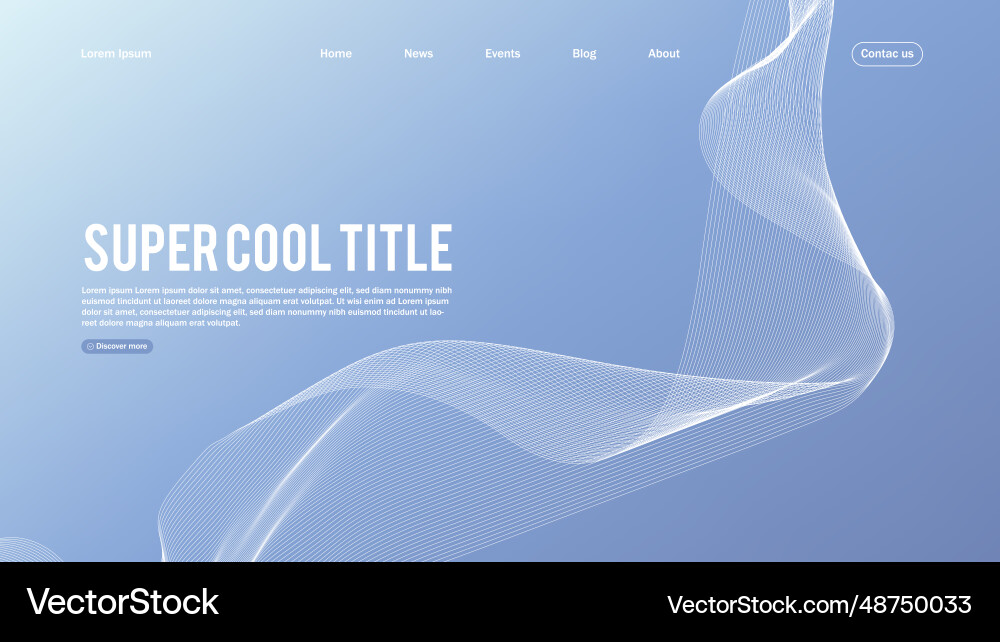 Landing page abstract design template for website Landing page abstract design template for website vector image