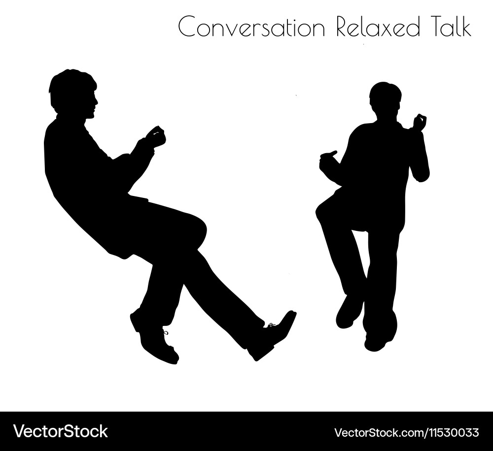 Man in conversation relaxed talk pose vector image