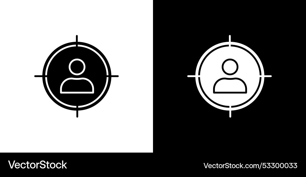 Man with target icon outline sign symbol set vector image