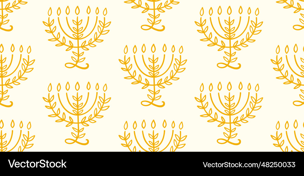 Menorah seamless pattern hanukkah background print vector image