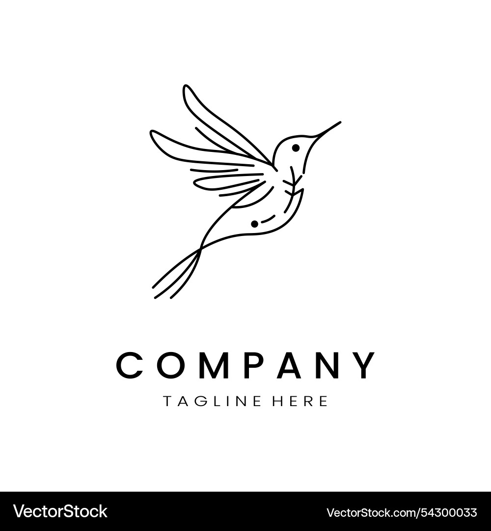 Minimalistic and simple hummingbird Minimalistic and simple hummingbird Vector Image