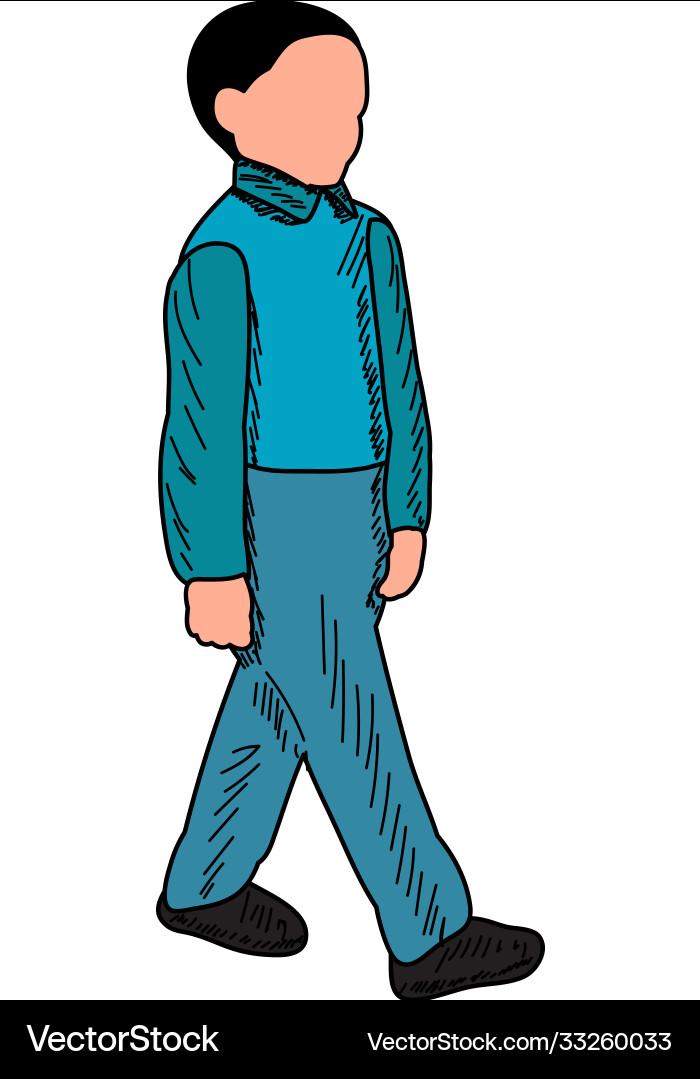 Multicolored sketch with lines a child boy Vector Image