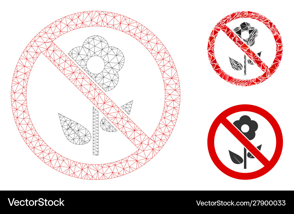 No flower mesh network model and triangle No flower mesh network model and triangle vector image