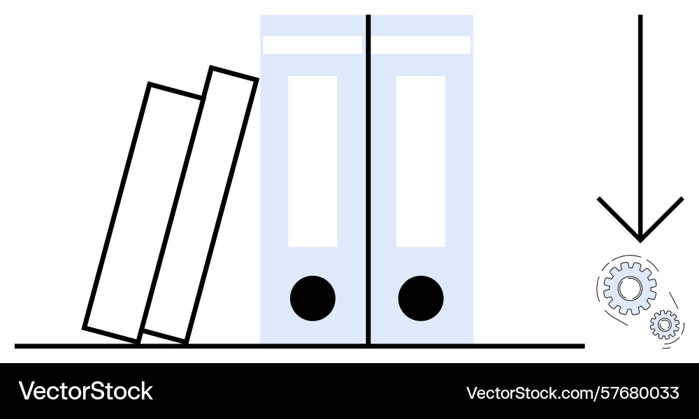 Office files and automation concept with gears Office files and automation concept with gears vector image